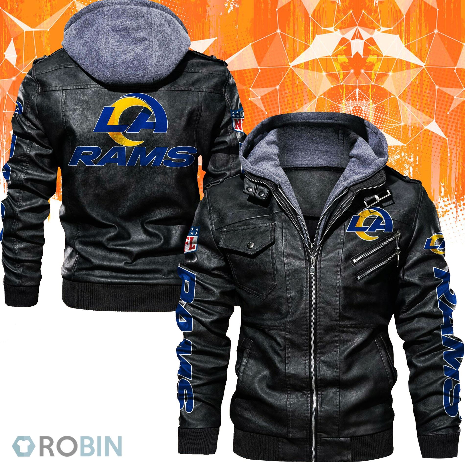 Los Angeles Rams Leather Jacket - RobinPlaceFabrics