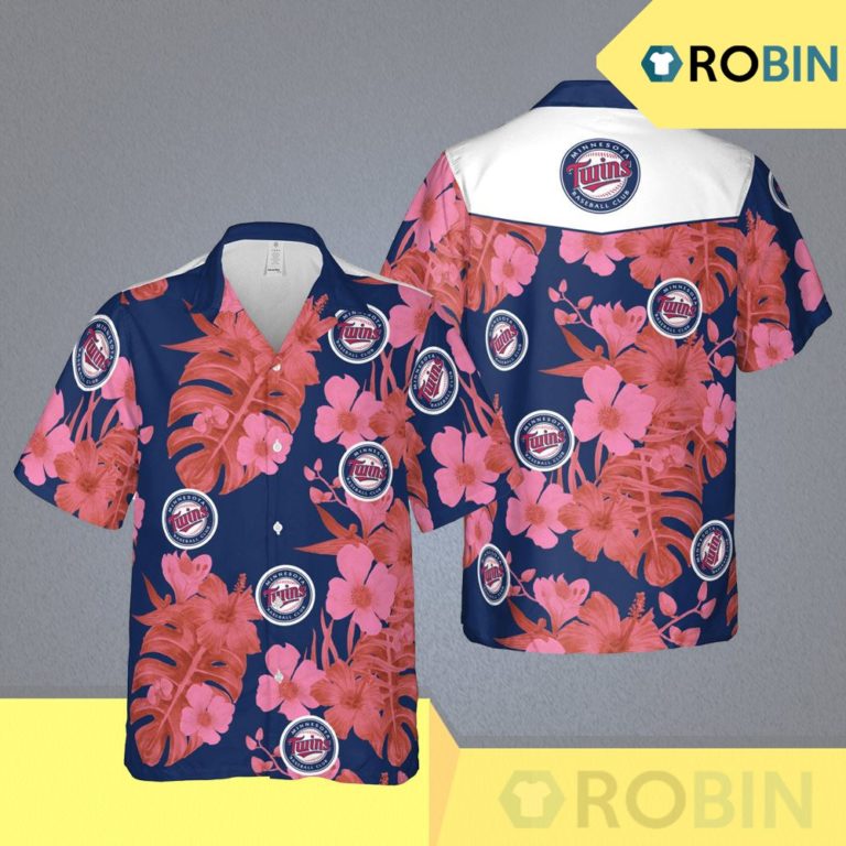 Minnesota Twins Mlb Minneapolis Minnesota Hawaii Floral Baseball Unisex Aloha Shirt