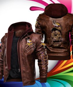 Minnesota Vikings Skull Leather Jacket