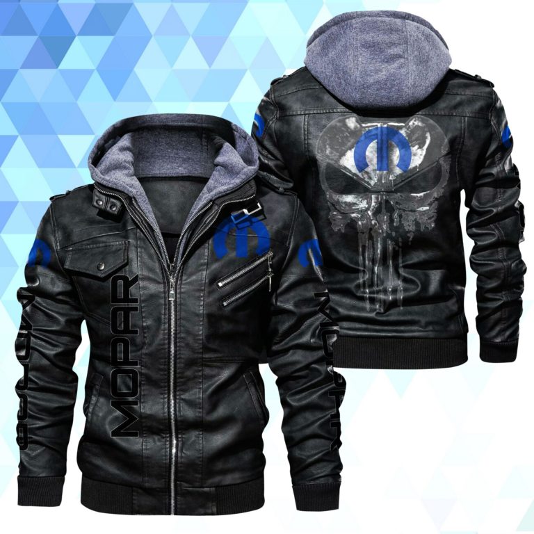 Mopac punisher skull Leather Jacket
