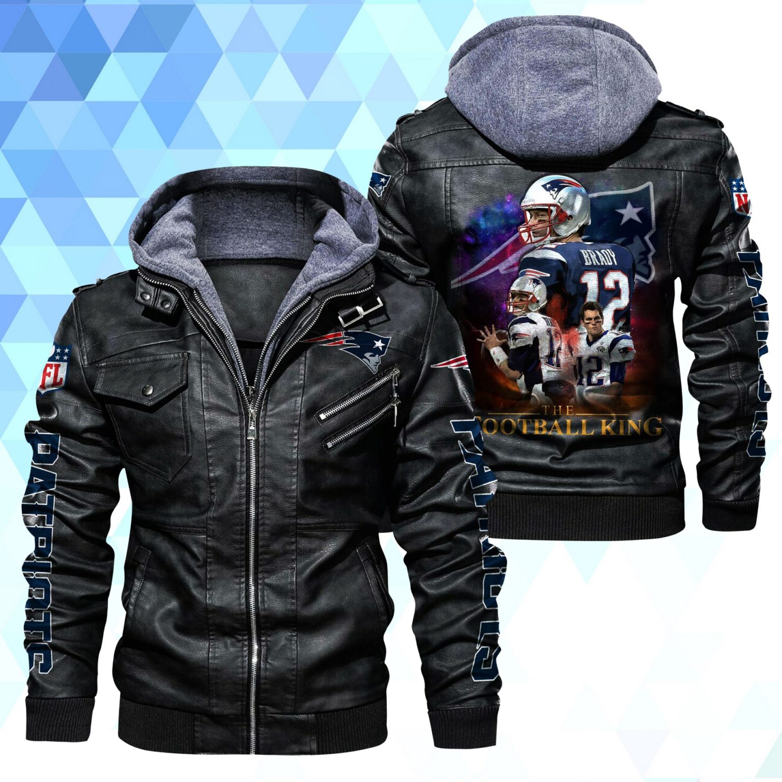 New England Patriots Tom Brady Leather Jacket RobinPlaceFabrics