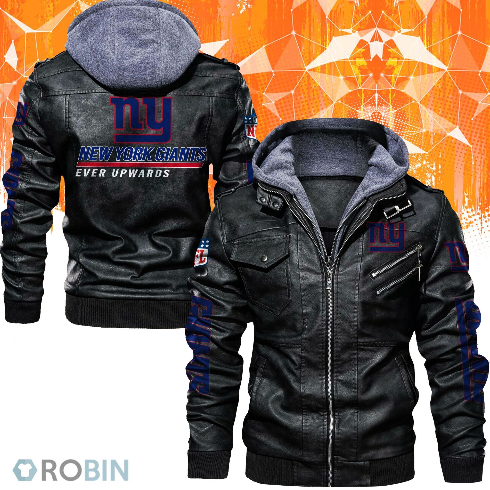 New York Giants Leather Jacket - RobinPlaceFabrics