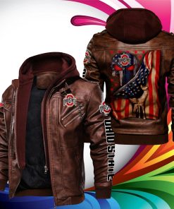 Ohio State Buckeyes Punisher Skull Leather Jacket
