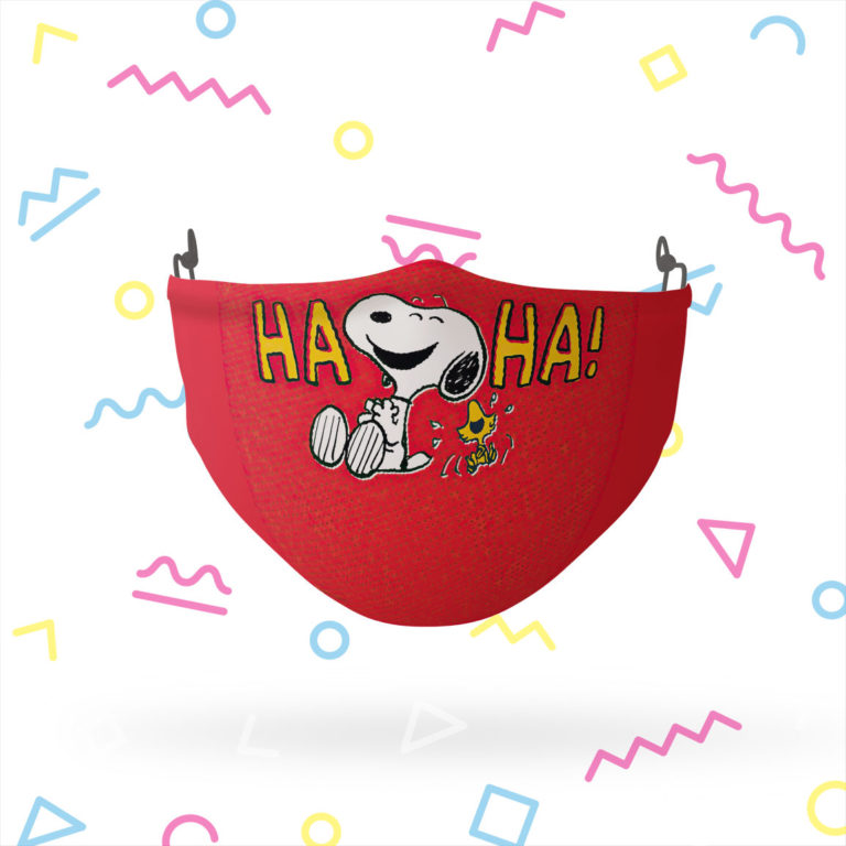 Peanuts Snoopy and Woodstock HA HA Reusable Cloth Face Mask