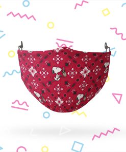 Peanuts Snoopy Red Paisley Reusable Cloth Face Mask