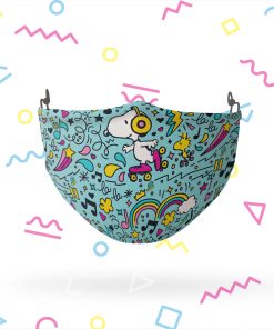 Peanuts Snoopy Roller Skating Pattern Reusable Cloth Face Mask