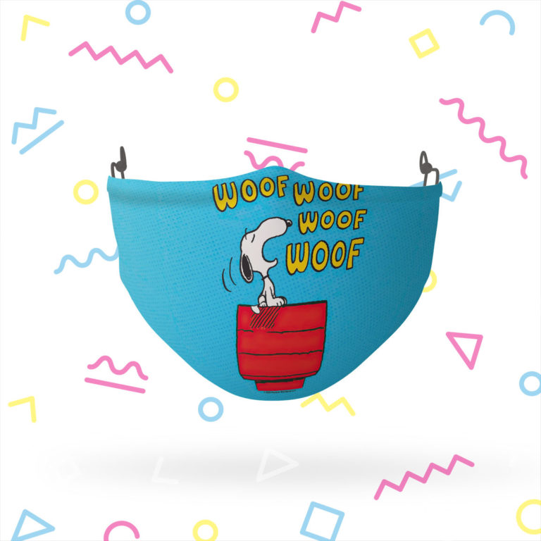 Peanuts Snoopy Woof Woof Reusable Cloth Face Mask