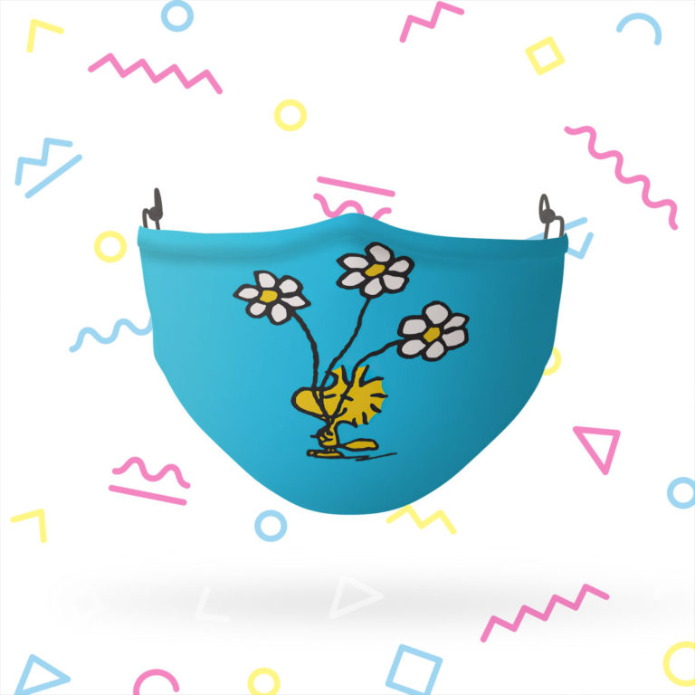 Peanuts Woodstock Smell The Flowers Face Mask