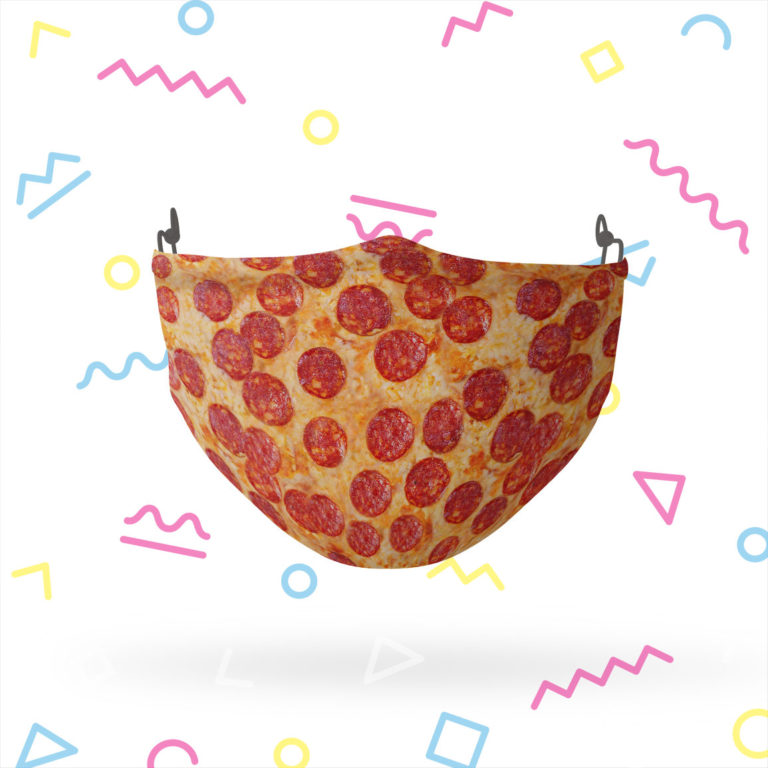 Pepperoni Pizza Pattern Reusable Cloth Face Mask