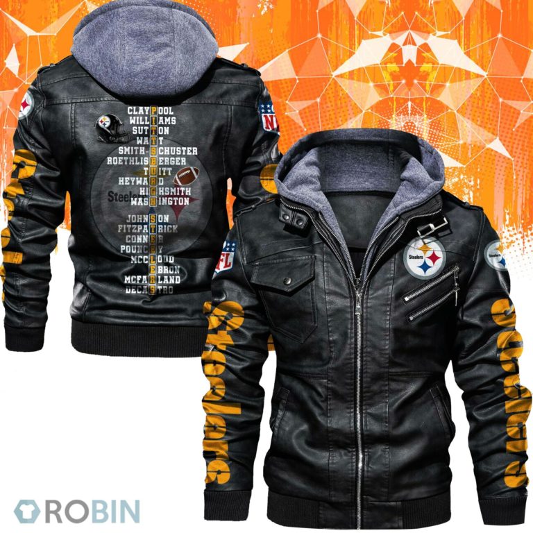 Pittsburgh Steelers Football Player Leather Jacket
