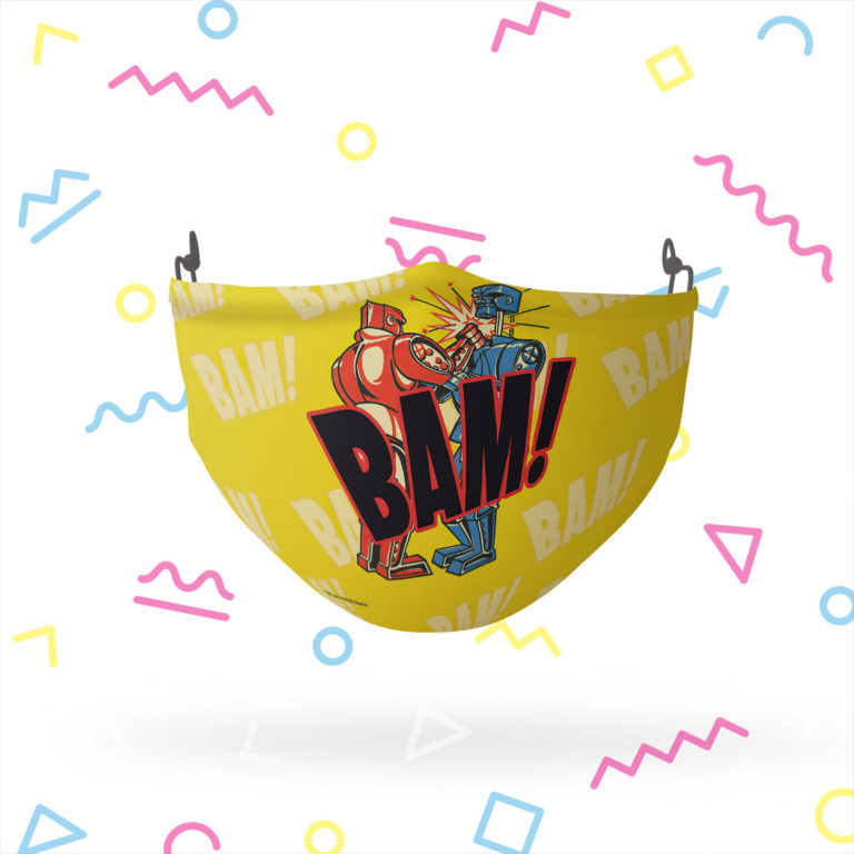 Rock ’em Sock ’em Robots BAM! Reusable Cloth Face Mask