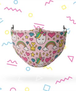 Royal Unicorn And Rainbows Face Mask