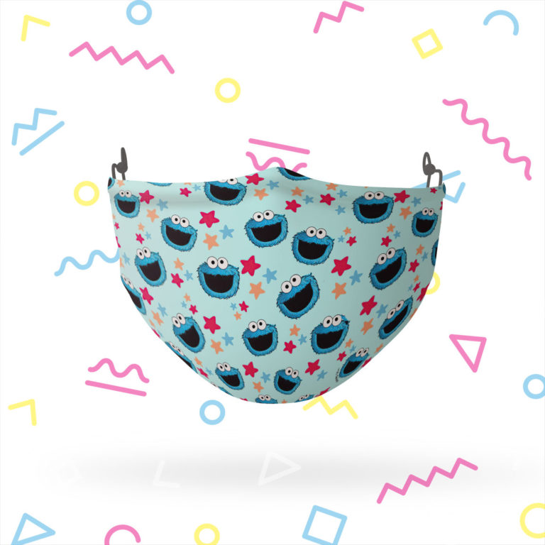 Sesame Street Cookie Monster and Stars Reusable Cloth Face Mask