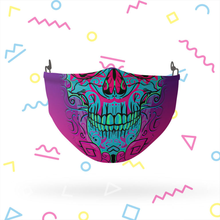 Smoking Sugar Skull Reusable Cloth Face Mask