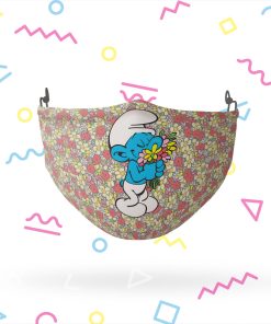 Smurfs Smell the Flowers Reusable Cloth Face Mask Smurfs Smell the Flowers Reusable Cloth Face Mask