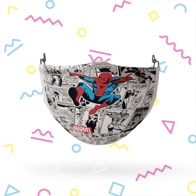 Spider-Man Retro Comic Collage Face Mask