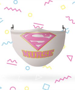 Superman Super Nurse Pink Face Mask Superman Super Nurse Pink Face Mask