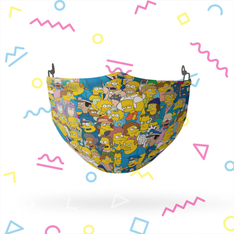 The Simpsons Character Collage Face Mask with PM2.5 Filter