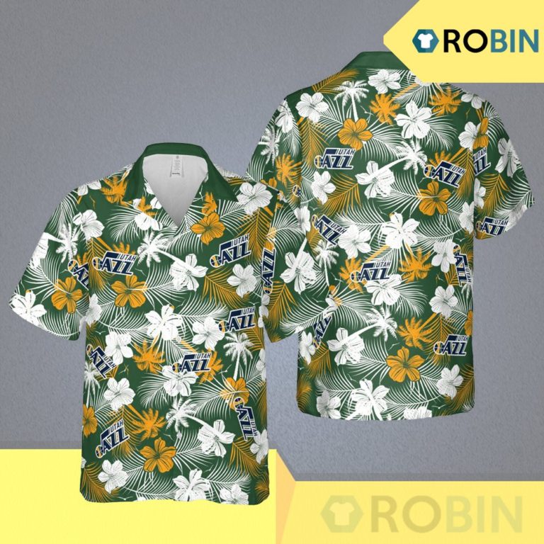 Utah Jazz Nba Salt Lake Hawaii Floral Aloha Shirt