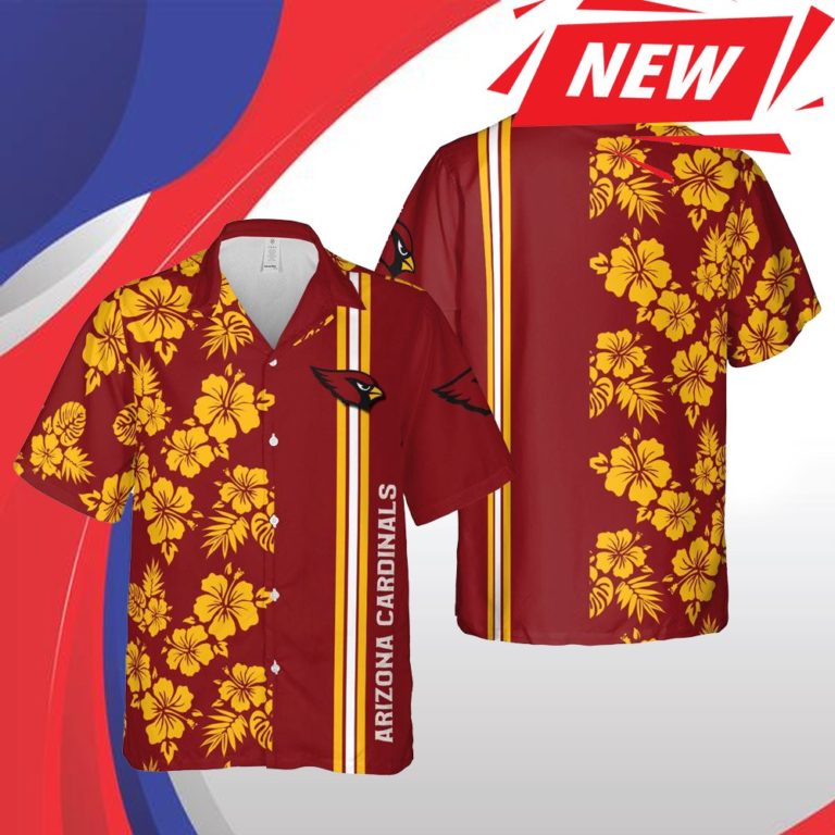 Arizona Cardinals Nfl Phoenix Hawaii Floral Football Team Aloha Casual Short Sleeve Fashion