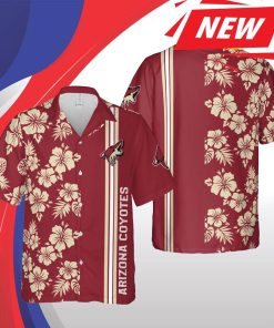 Arizona Coyotes Nhl Phoenix Hawaii Floral Ice Hockey Short Sleeve Casual Hawaiian Shirt