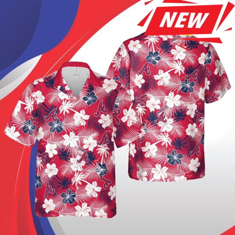 Atlanta Braves Mlb Atlanta Hawaii Floral Baseball Aloha Casual Short Sleeve Fashion