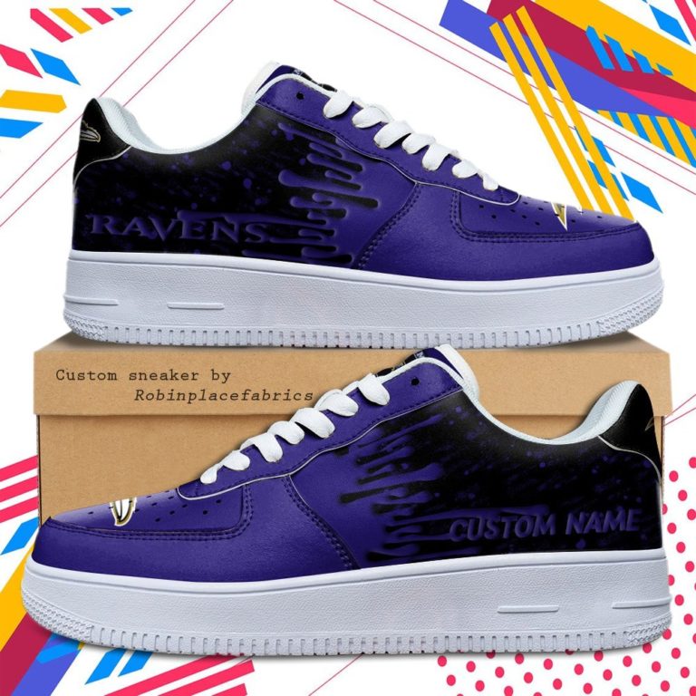 Baltimore Ravens NFL Dripping Color Pattern Personalized Sneaker, Streetwear Shoes