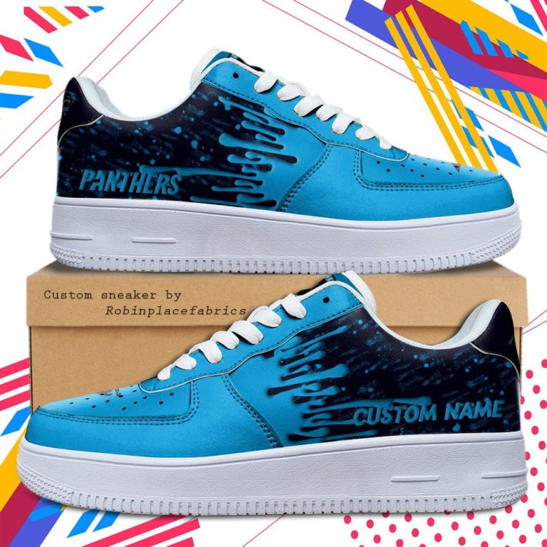 Carolina Panthers NFL Dripping Color Pattern Sneaker, Streetwear Shoes