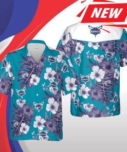 Charlotte Hornets Nba Charlotte Hawaii Floral Basketball Short Sleeve Casual Hawaiian Shirt