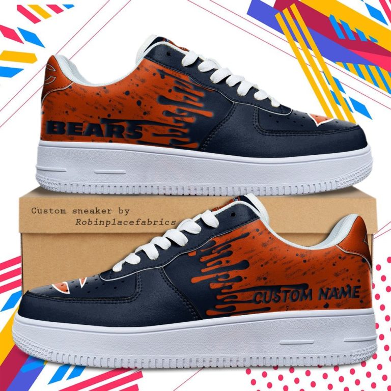 Chicago Bears NFL Dripping Color Pattern Personalized Sneaker, Streetwear Shoes