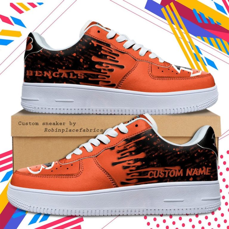Cincinnati Bengals NFL Dripping Color Pattern Sneaker, Streetwear Shoes