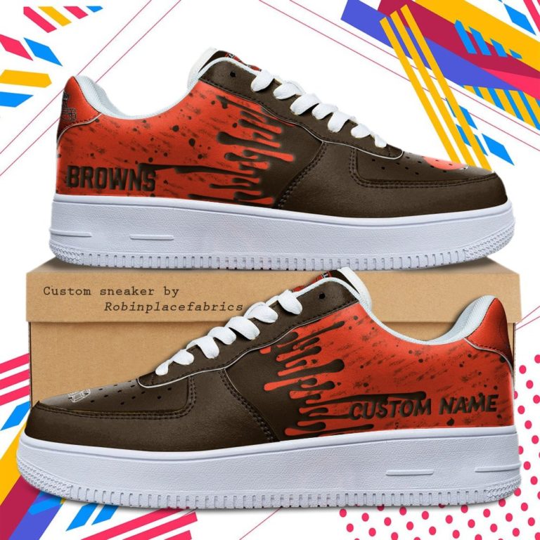 Cleveland Browns NFL Dripping Color Pattern Sneaker, Streetwear Shoes