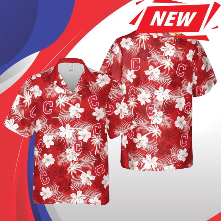 Cleveland Indians Mlb Cleveland Hawaii Floral Baseball Short Sleeve Casual Hawaiian Shirt