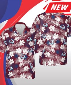 Colorado Avalanche Nhl Denver Hawaii Floral Ice Hockey Team Short Sleeve Casual Hawaiian Shirt