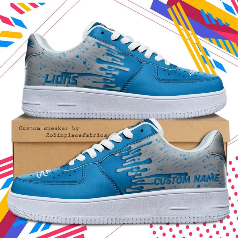 Detroit Lions NFL Dripping Color Pattern Sneaker, Streetwear Shoes