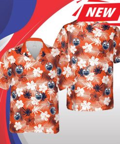 Edmonton Oilers Nhl Edmonton Hawaii Floral Ice Hockey Team Short Sleeve Casual Hawaiian Shirt