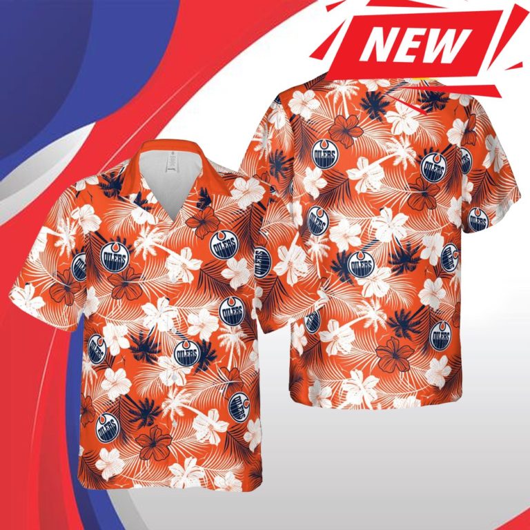 Edmonton Oilers Nhl Edmonton Hawaii Floral Ice Hockey Team Short Sleeve Casual Hawaiian Shirt