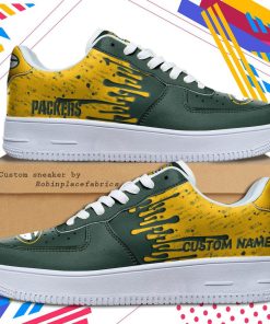 Green Bay Packers NFL Dripping Color Pattern Sneaker, Streetwear Shoes