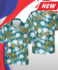 Jacksonville Jaguars Nfl Hawaii Floral Football Aloha Casual Short Sleeve Fashion