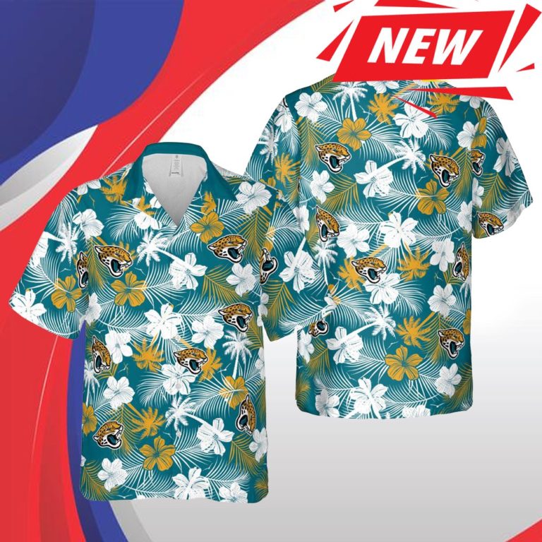 Jacksonville Jaguars Nfl Hawaii Floral Football Aloha Casual Short Sleeve Fashion