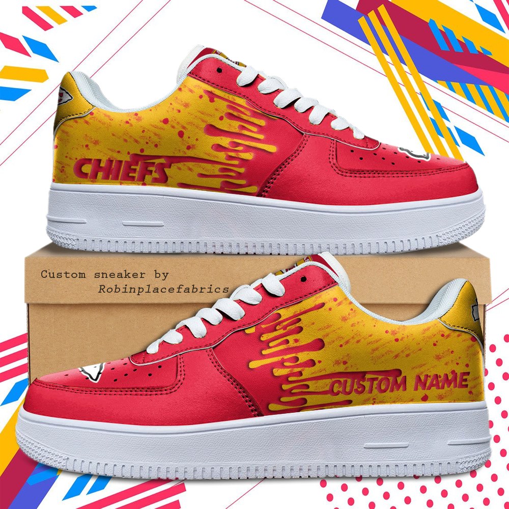 Kansas City Chiefs NFL Dripping Color Pattern Sneaker, Streetwear Shoes ...
