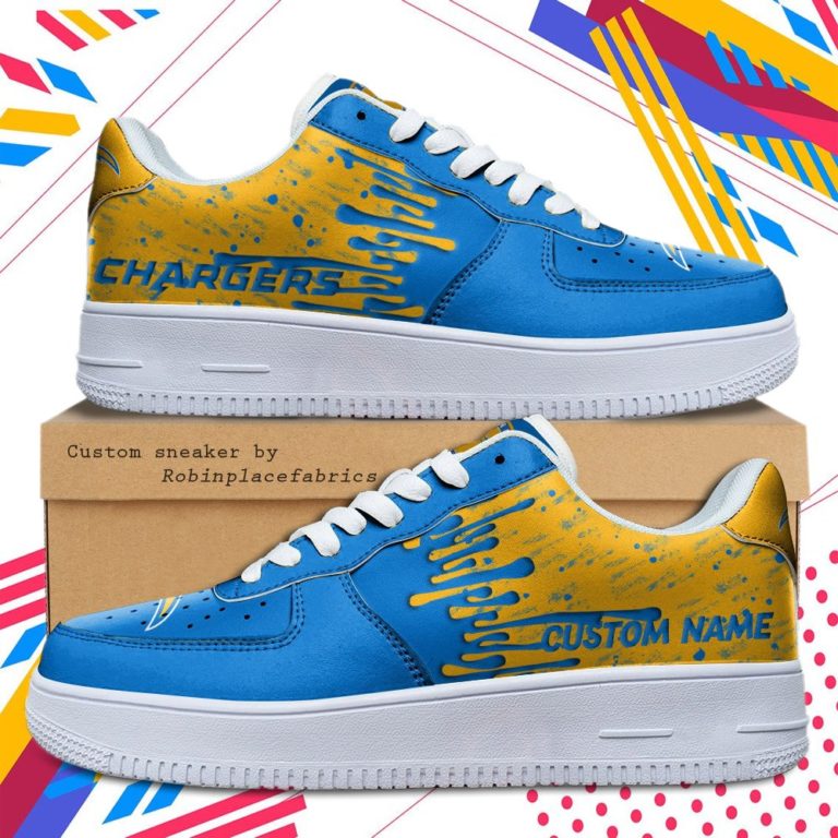 Los Angeles Chargers NFL Dripping Color Pattern Sneaker, Streetwear Shoes