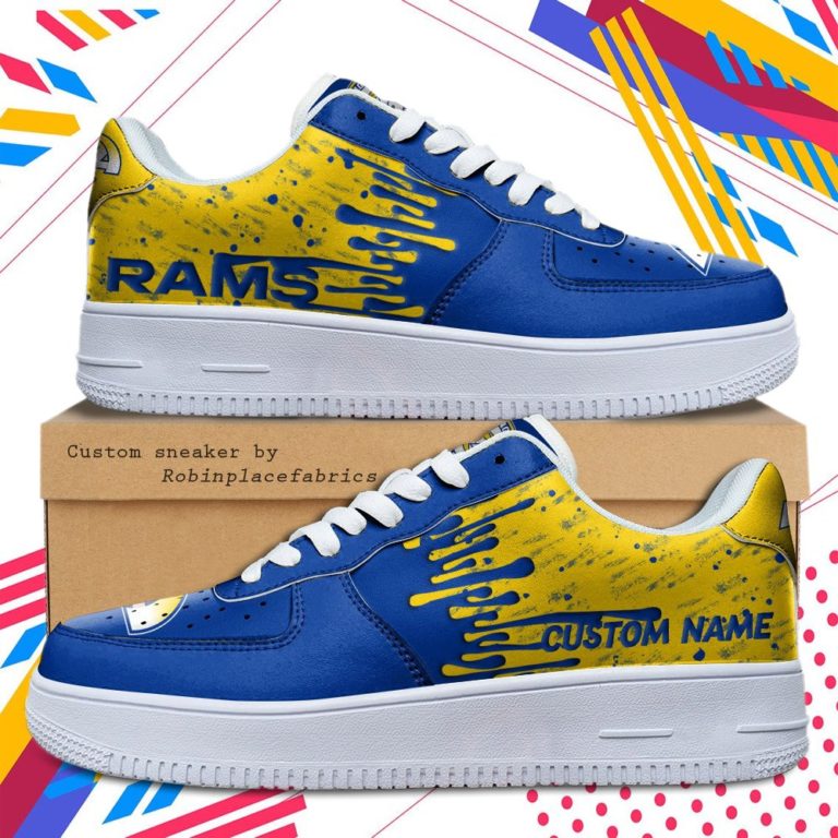 Los Angeles Rams NFL Dripping Color Pattern Sneaker, Streetwear Shoes