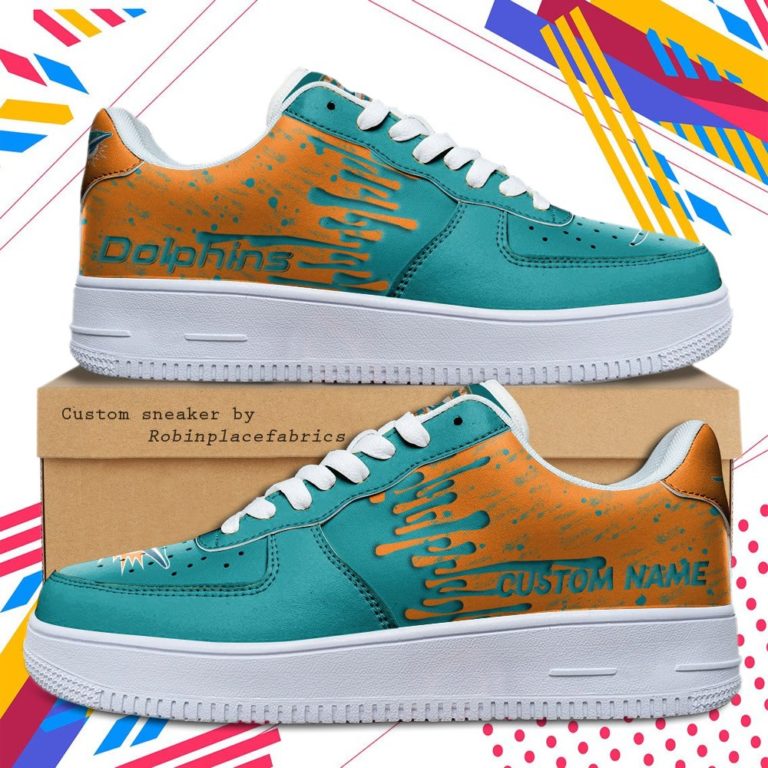 Miami Dolphins NFL Dripping Color Pattern Personalized Sneaker, Streetwear Shoes