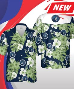 Minnesota Timberwolves Nba Minneapolis Hawaii Floral Basketball Aloha Casual Short Sleeve Fashion