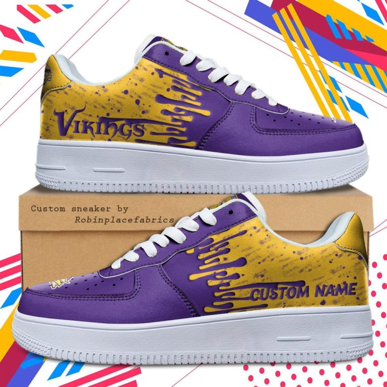 Minnesota Vikings NFL Dripping Color Pattern Personalized Sneaker, Streetwear Shoes