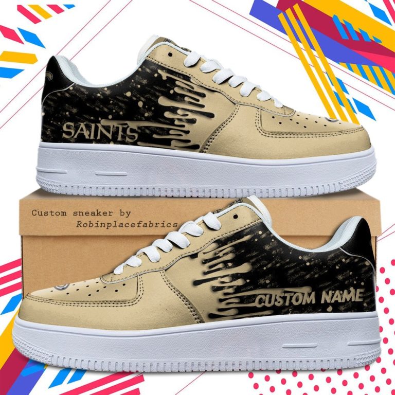 New Orleans Saints NFL Dripping Color Pattern Sneaker, Streetwear Shoes