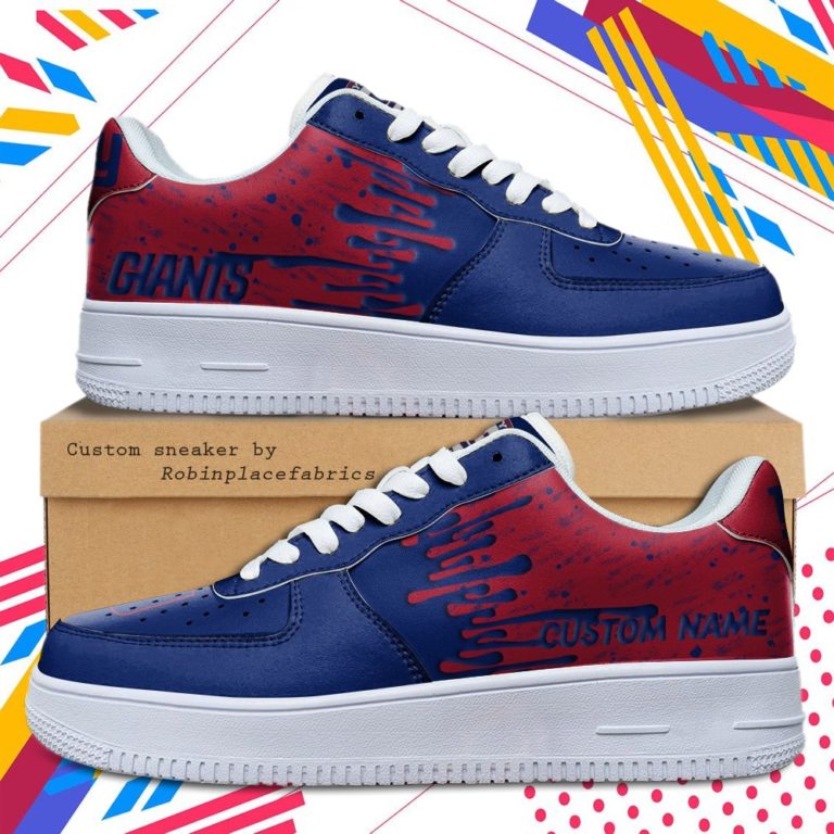 New York Giants NFL Dripping Color Pattern Sneaker, Streetwear Shoes