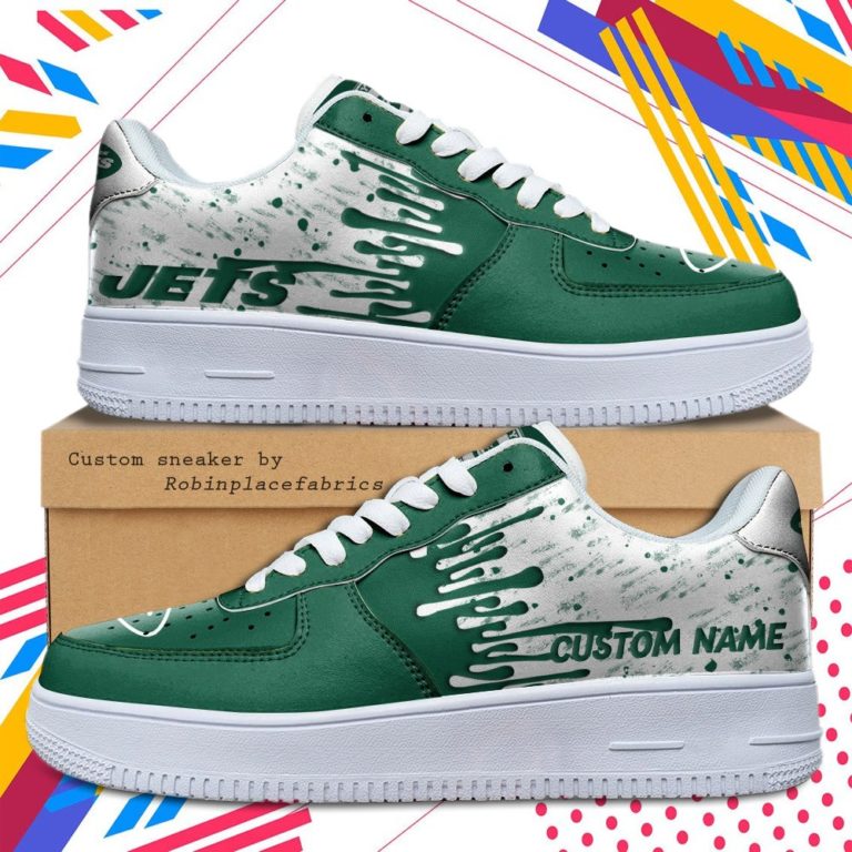 New York Jets NFL Dripping Color Pattern Personalized Sneaker, Streetwear Shoes