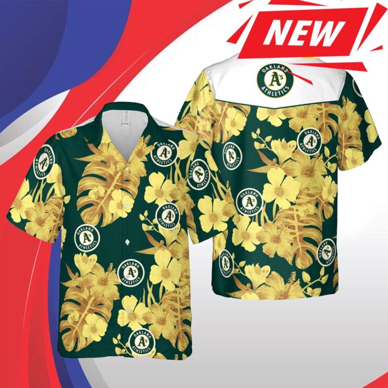 Oakland Athletics Mlb Oakland California Hawaii Floral Baseball Unisex Aloha Casual Short Sleeve Fashion